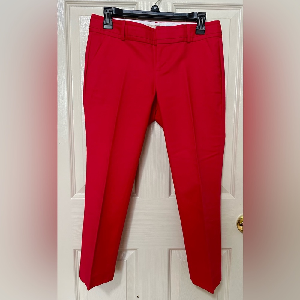Women's Banana Republic 'Martin Fit' Red Crop Straight Leg Pants Size 4p